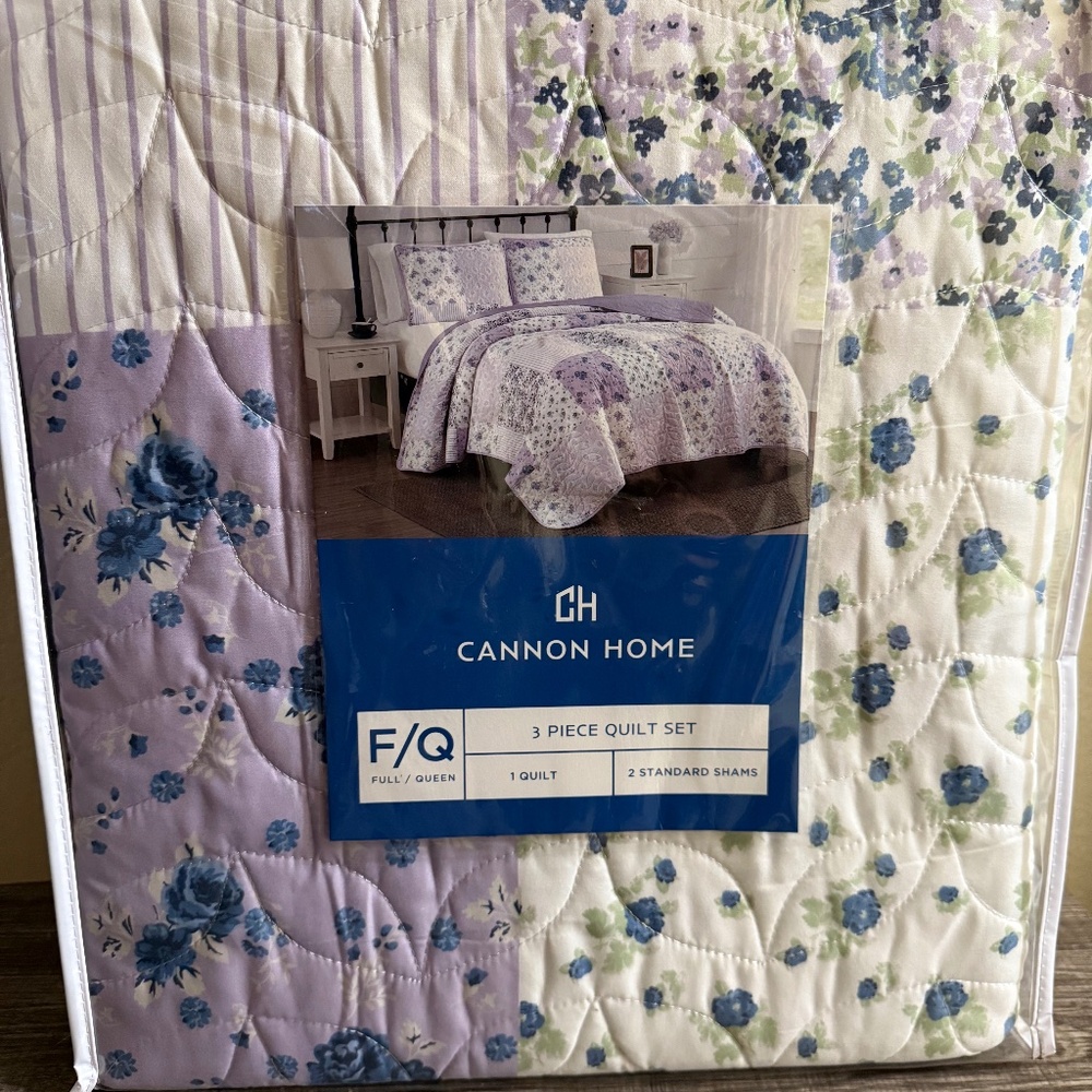 CANNON Full/ Queen Quilt set of 3
